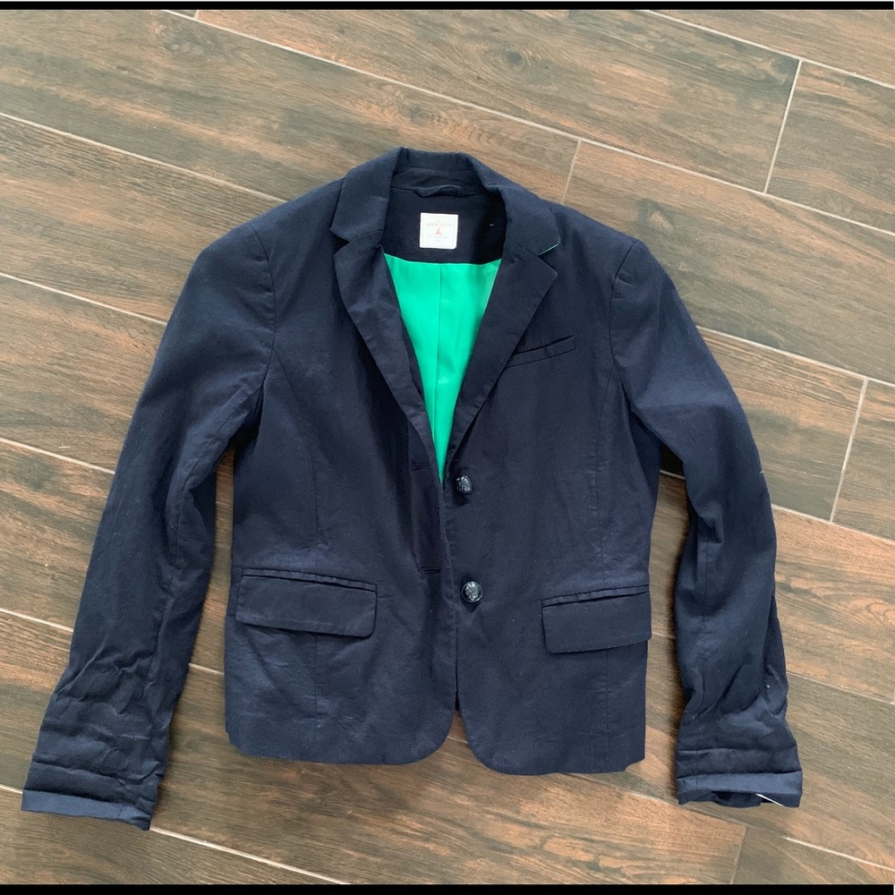 Gap Academy navy blazer green lining